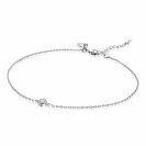 ZINZI Sterling Silver Anklet Circle White 23+4cm ZIE1393