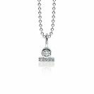 ZINZI Sterling Silver Pendant Round Bar White ZIH1822