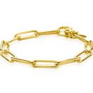 ZINZI Gold Plated Sterling Silver Paperclip Chain Bracelet length chain 7mm 18,5cm ZIA2533G