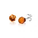 6mm ZINZI Sterling Silver Stud Earrings with Brown Beads ZIO1317BR