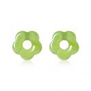 26mm flower-shaped light green synthetic earring charms ZICH2720GA