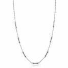 ZINZI silver link necklace with seven smooth bamboo shapes 40-45cm ZIC2577
