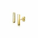 12mm ZINZI Gold Plated Sterling Silver Stud Earrings Bar ZIO1384G