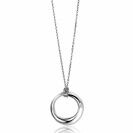 ZINZI Sterling Silver Anchor Chain Necklace 40-45cm with Open Pendant in Organic Shape (22mm) ZIC2476