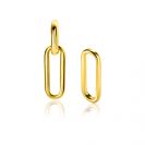 20mm ZINZI Gold Plated Sterling Silver Earrings Pendants Open Oval ZICH2415G (excl. hoop earrings)