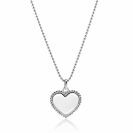 21mm ZINZI silver heart pendant with pearl rim for engraving ZIH2653 (without chain)