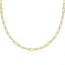 ZINZI Gold Plated Sterling Silver Chain Necklace Trendy Paperclip width 3,4mm 45cm ZIC1992G