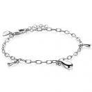 ZINZI silver link bracelet with three teardrop-shaped pendants, 17-19cm, ZIA-BF109
