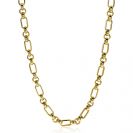 ZINZI Gold Plated Sterling Silver Chain Necklace Oval Rolo Chain 45cm ZIC2154G