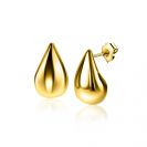 20mm ZINZI gold plated silver stud earrings in organic teardrop shape ZIO2589G
