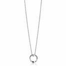 ZINZI silver bead necklace with smooth pendant in round organic shape 45-48cm ZIC2611