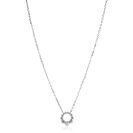 ZINZI zlv. collier open ronde bolletjes hanger en zirc.