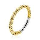 ZINZI Gold Plated Sterling Silver Stackable Ring Twisted with White Zirconias ZIR2320Y