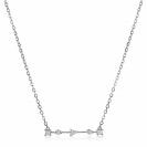 ZINZI Sterling Silver Necklace Bar with White Zirconias in Different Shapes 45cm ZIC2043