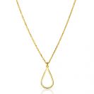 ZINZI gold plated silver jasseron necklace with open teardrop-shaped pendant (10mm) 42-45cm ZIC2635