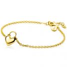 ZINZI gold plated silver link bracelet with a heart-shaped lock pendant 17-20cm ZIA2673G