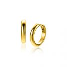 16mm ZINZI gold plated silver smooth hoops with round tube 3mm with luxury hinge closure ZIO2601G