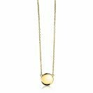 ZINZI Gold Plated Sterling Silver Necklace 43cm with Shiny Coin (15mm) to Engrave ZIC2345G