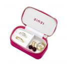 Zinzi storage box in pink suede with zipper closure, nice convenient size