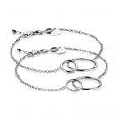 ZINZI Set of 2 Sterling Silver Bracelets with 2 Connected Circles 16-19cm ZIA1278-SET