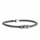 ZINZI Sterling Silver Bracelet Black with White Zirconias diameter 60mm ZIA839Z