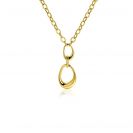 ZINZI gold-plated silver Y-collier with paperclip links and three organic shapes, 48cm, ZIC-BF123