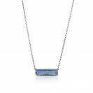 ZINZI Sterling Silver Fantasy Necklace with Large Rectangular Setting Blue Color Stone 42-45cm ZIC-BF54