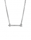 ZINZI Sterling Silver Necklace Cupid Arrow with White Zirconias 42-45cm ZIC1064