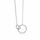 ZINZI Sterling Silver Necklace with Connected Circle and Heart White Zirconias 45cm ZIC1483