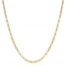 ZINZI Gold Plated Sterling Silver Chain Necklace Paperclip width 2,4mm 45cm ZIC2033G
