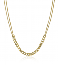 ZINZI Gold Plated Sterling Silver Multi-look Necklace Curb Chain 45cm ZIC2185G