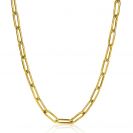 ZINZI Gold Plated Sterling Silver Chain with Paperclip Chains 5.5mm width 45cm ZIC2286G
