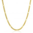 ZINZI Gold Plated Sterling Silver Figaro Chain Necklace 3.5mm width 40-45cm ZIC2291G