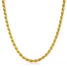 ZINZI Gold Plated Sterling Silver Rope Chain Necklace 45cm 4mm width ZIC2343G