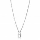 ZINZI Sterling Silver Curb Chain Necklace 45cm with Trendy Lock Charm 40-45cm ZIC2354