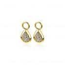 ZINZI Gold Plated Sterling Silver Earrings Pendants Drop White ZICH1768G (excl. hoop earrings)