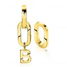 16mm ZINZI Gold Plated Sterling Silver Earrings Pendants Oval Clasp for Charms ZICH2060G (excl. hoop earrings)