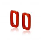 16mm ZINZI Earrings Pendants Rectangle in Red Agate ZICH2230 (excl. hoop earrings)