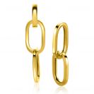 37mm ZINZI Gold Plated Sterling Silver Earrings Pendants 2 Long Paperclip Chains ZICH2352G (excl. hoop earrings)