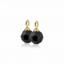 10mm ZINZI Gold Plated Sterling Silver Earrings Pendants Black Bead ZICH266ZG (excl. hoop earrings)