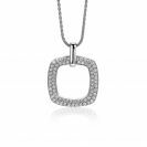 ZINZI Sterling Silver Rectangular Pendant White Zirconias 30mm ZIH1158