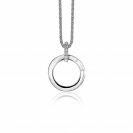 17mm ZINZI Sterling Silver Round Pendant White ZIH2060