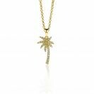 18mm ZINZI Gold Plated Sterling Silver Pendant Palm Tree White ZIH2083