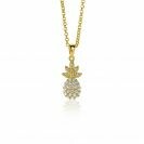 18mm ZINZI Gold Plated Sterling Silver Pendant Pineapple White ZIH2084