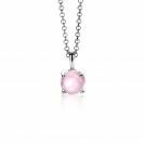 14mm ZINZI Sterling Silver Pendant Prong Setting Soft Pink ZIH2089R