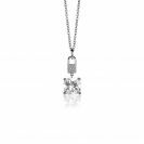 24mm ZINZI Sterling Silver Pendant Lock and Square Prong Setting White Zirconias ZIH2268 (excl. necklace)