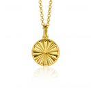 15mm ZINZI Gold Plated Sterling Silver Pendant Coin with Sunbeams ZIH2296 (excl. necklace)