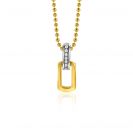 16mm ZINZI Gold Plated Sterling Silver Oval Pendant Luxurious Bail Set with White Zirconias ZIH2297 (excl. necklace)