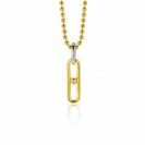 20mm ZINZI Gold Plated Sterling Silver Oval Pendant White Zirconia ZIH2300 (excl. necklace)