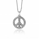ZINZI Sterling Silver Peace Pendant 22mm with White Zirconias ZIH662